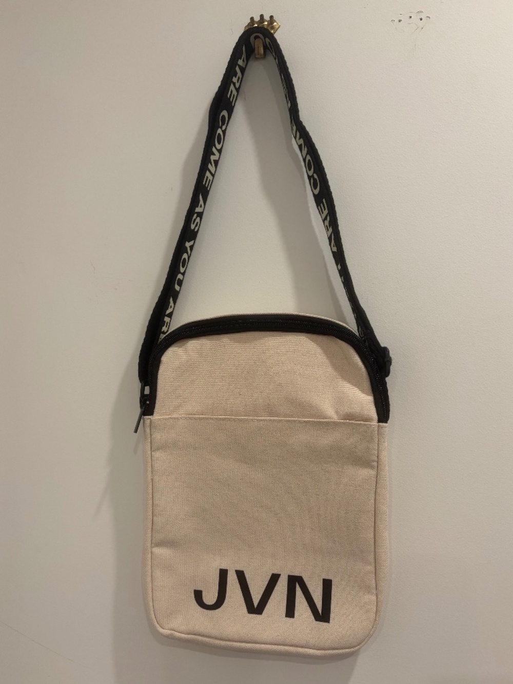 JVN Cream Canvas Crossbody Bag NWT